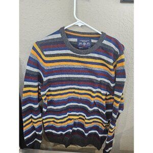 American Eagle Athletic Fit Colorful Striped Wool Blend Sweater Men's Large